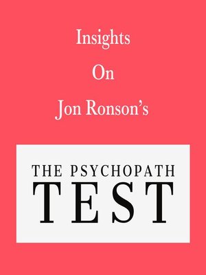 cover image of Insights on Jon Ronson's the Psychopath Test